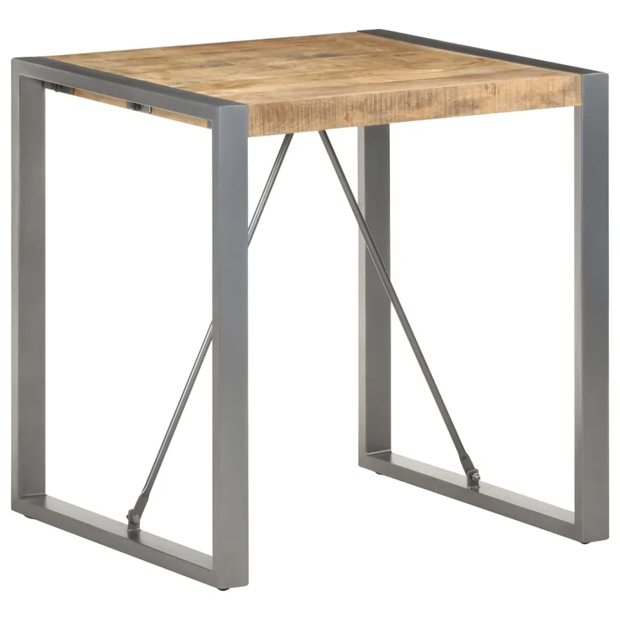 Table de salle à manger 70x70x75cm Bois de manguier massif brut - 9