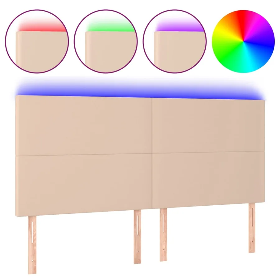 Tête de lit à LED Cappuccino 180x5x118/128 cm Similicuir - 2