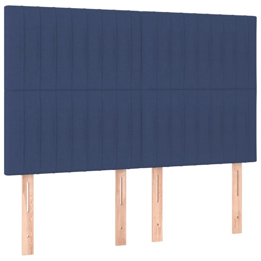 Tête de lit à LED Bleu 144x5x118/128 cm Tissu - 4
