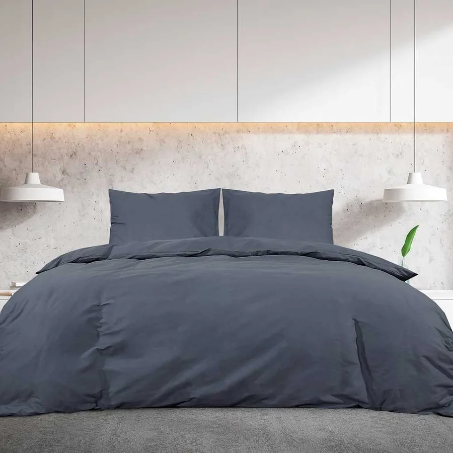 Ensemble de housse de couette Anthracite 200x200 cm Microfibre - 3