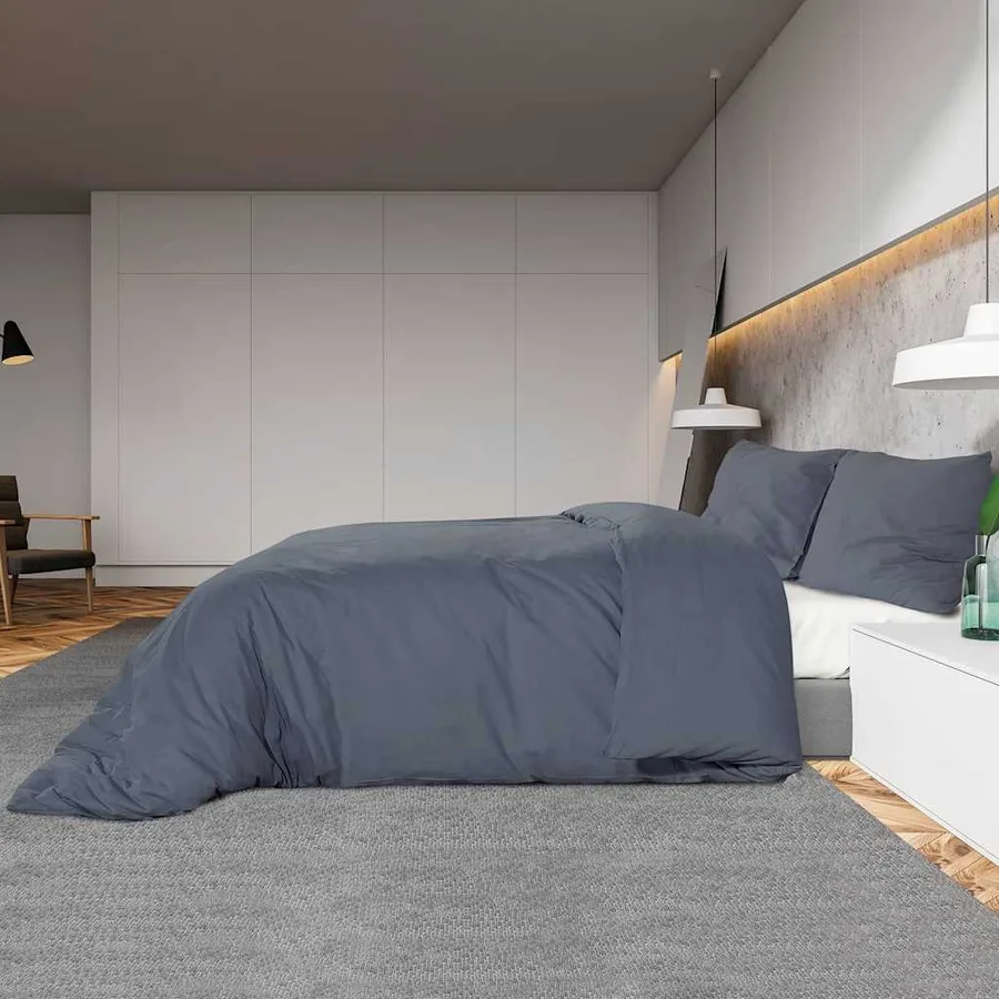 Ensemble de housse de couette Anthracite 200x200 cm Microfibre - 4
