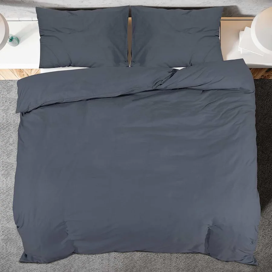 Ensemble de housse de couette Anthracite 200x200 cm Microfibre - 5