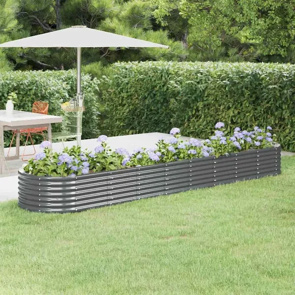 Lit surélevé de jardin Acier galvanisé Anthracite