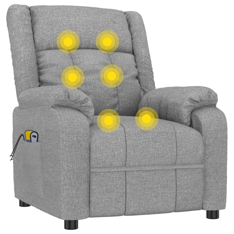 Fauteuil électrique de massage Gris clair Tissu - 8