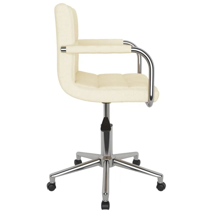 Chaise pivotante de salle à manger Crème Tissu - 3