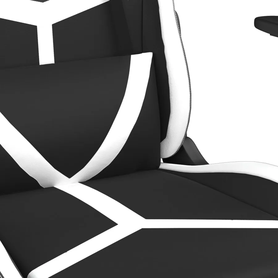 Chaise de jeu avec repose-pied Noir et blanc Similicuir - 9