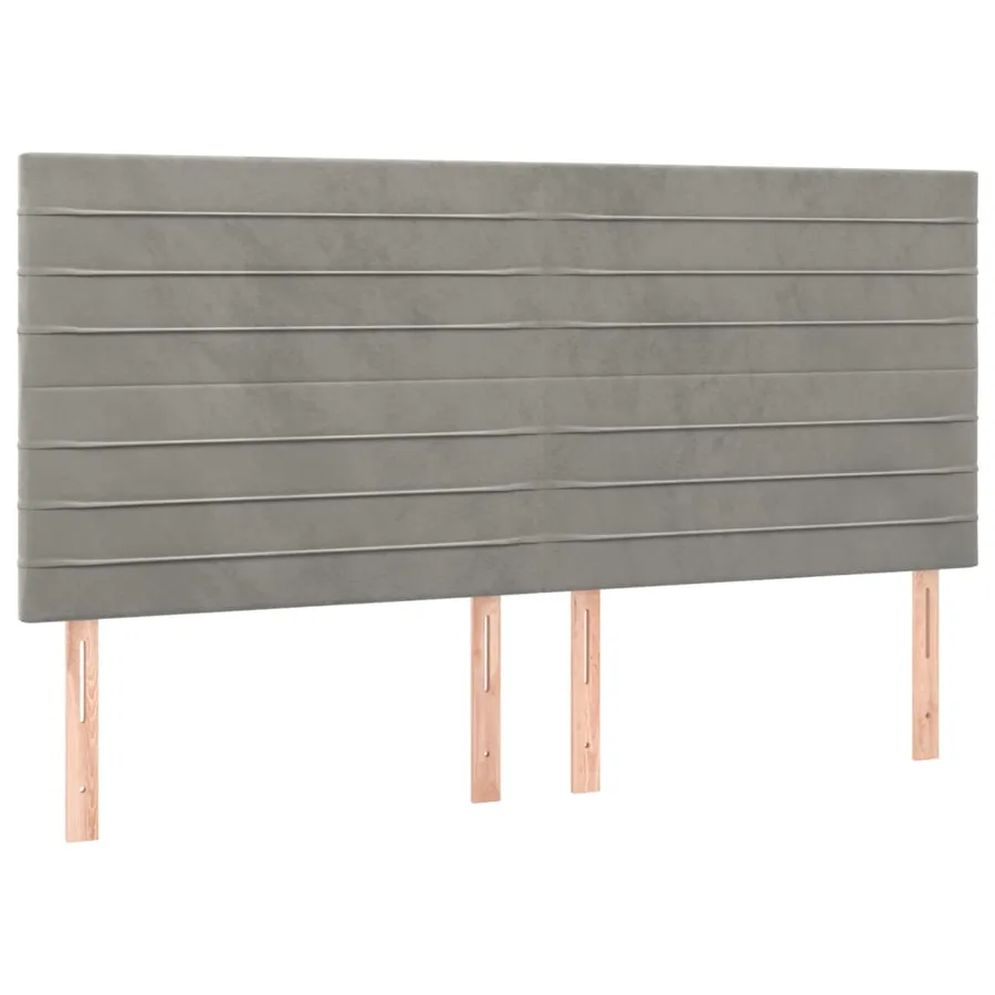 Tête de lit à LED Gris clair 180x5x118/128 cm Velours - 4