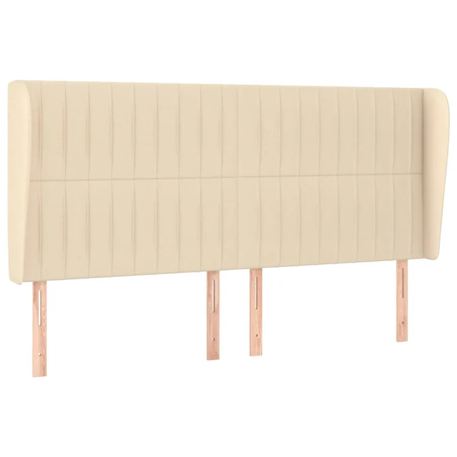 Tête de lit avec oreilles Crème 163x23x118/128 cm Tissu - 2