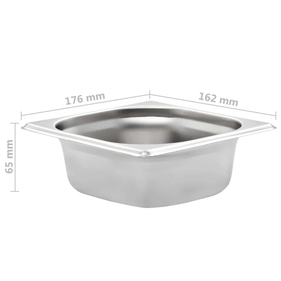 Récipients Gastronorm 12 pcs GN 1/6 65 mm Acier inoxydable - 8