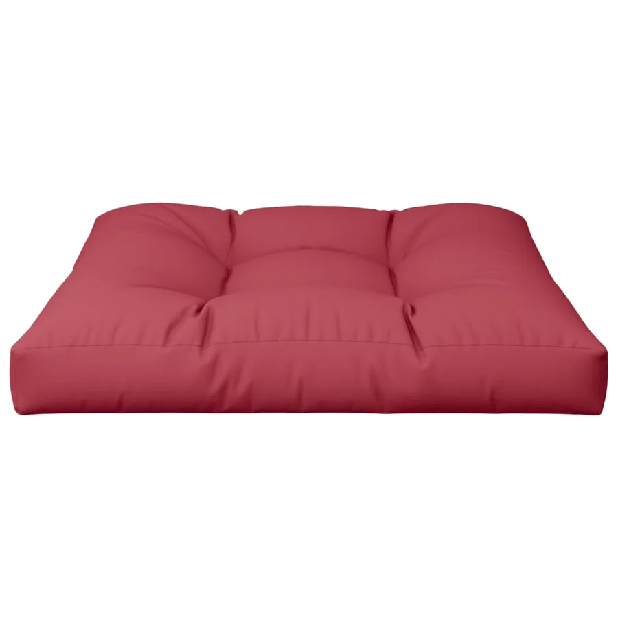 Coussin de palette rouge bordeaux 80x80x12 cm tissu - 4