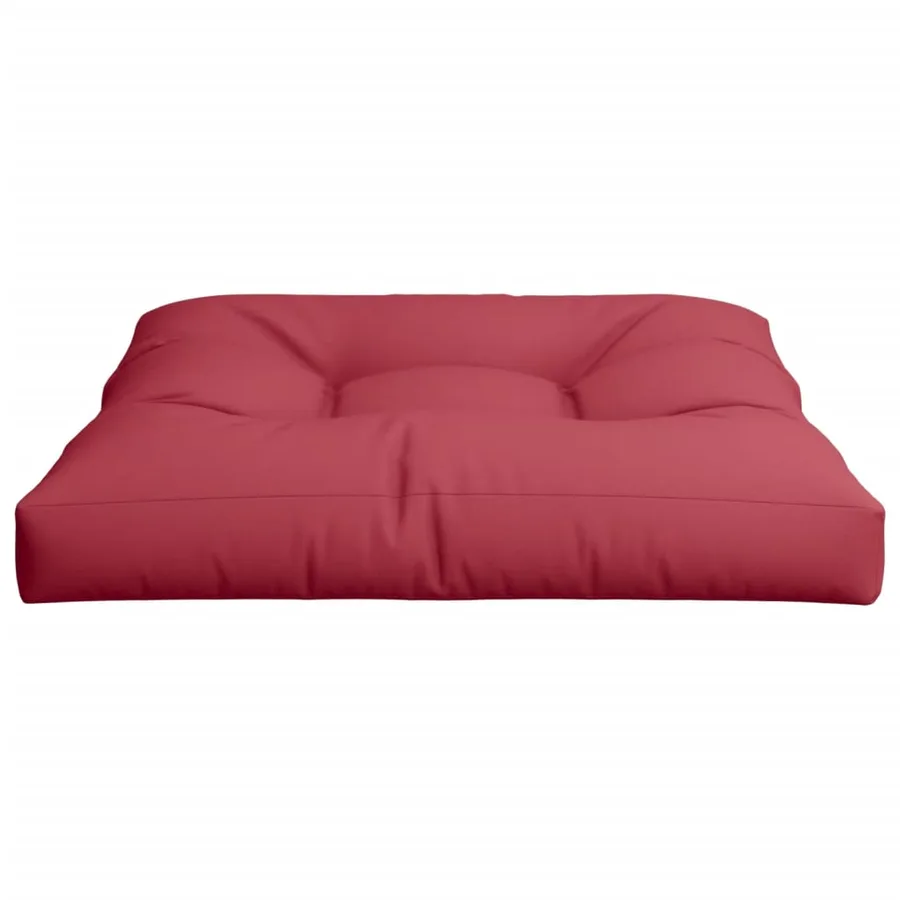 Coussin de palette rouge bordeaux 80x80x12 cm tissu - 5