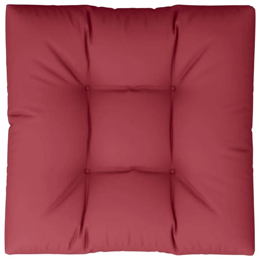 Coussin de palette rouge bordeaux 80x80x12 cm tissu - 6
