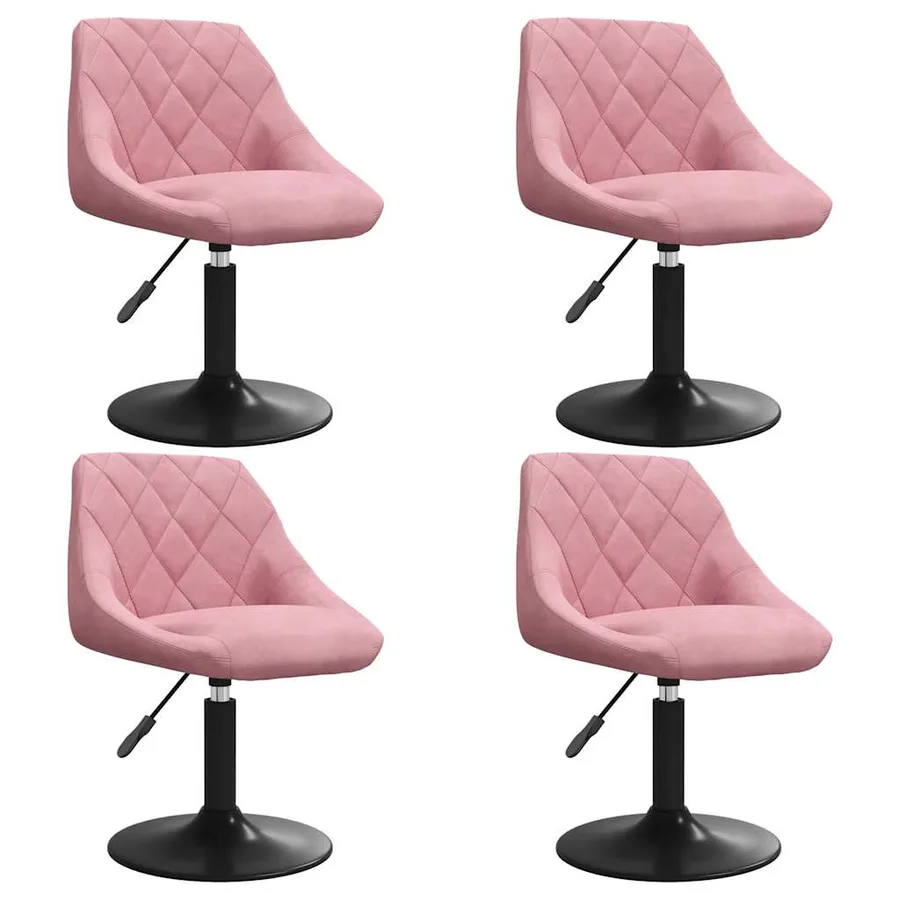Chaises pivotantes à manger lot de 4 rose velours - 2