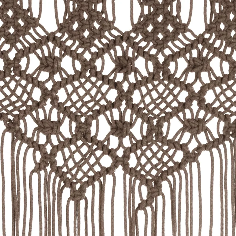 Rideau en macramé Taupe 140x240 cm Coton - 4