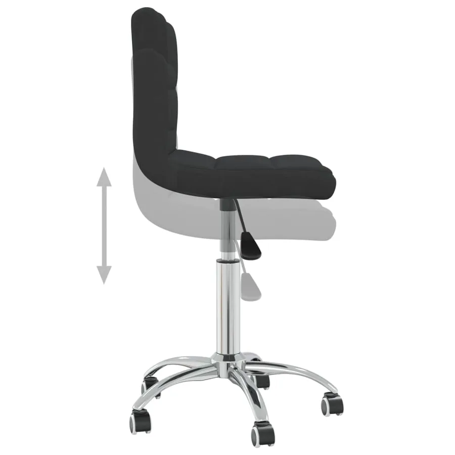 Chaise pivotante de salle à manger Noir Tissu - 5