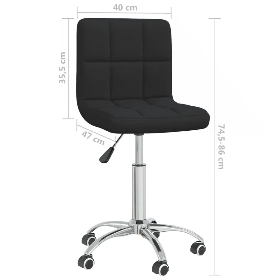 Chaise pivotante de salle à manger Noir Tissu - 8