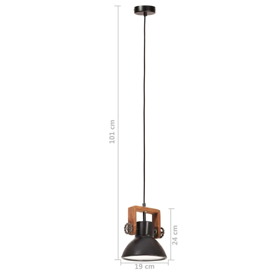 Lampe suspendue industrielle 25 W Noir Rond 19 cm E27 - 11