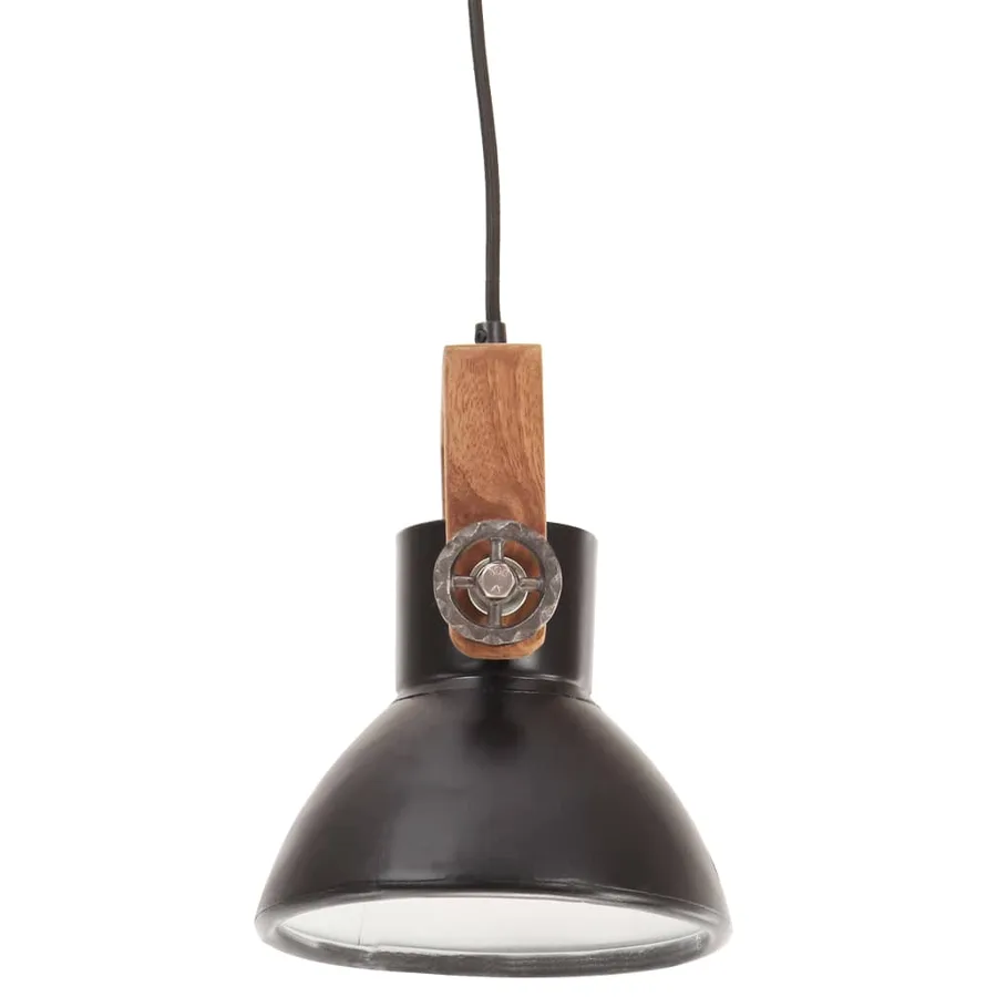 Lampe suspendue industrielle 25 W Noir Rond 19 cm E27 - 7