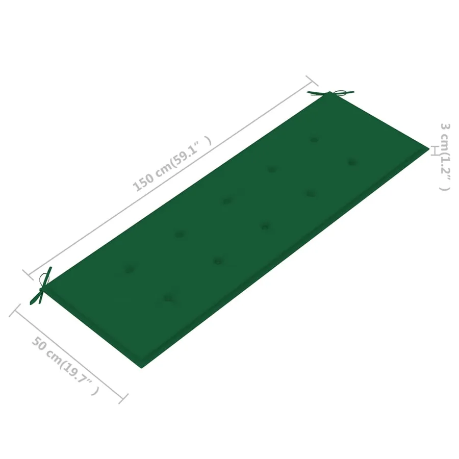 Banc de jardin 3 places avec coussin 150 cm Bois d'eucalyptus - 11