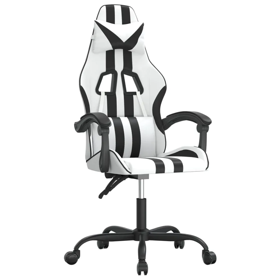 Chaise de jeu Blanc et noir Similicuir - 2