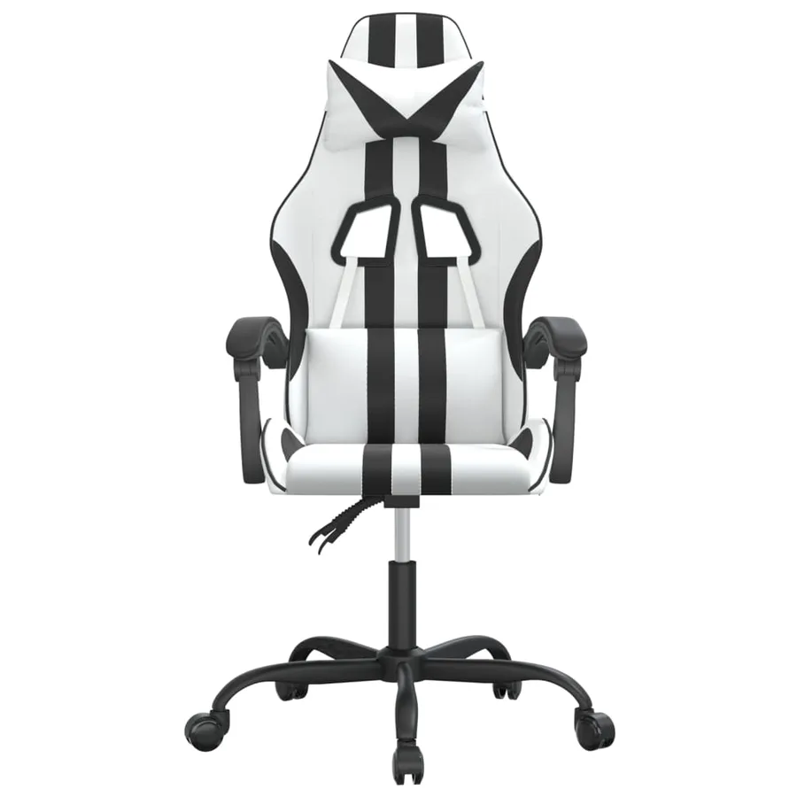 Chaise de jeu Blanc et noir Similicuir - 3