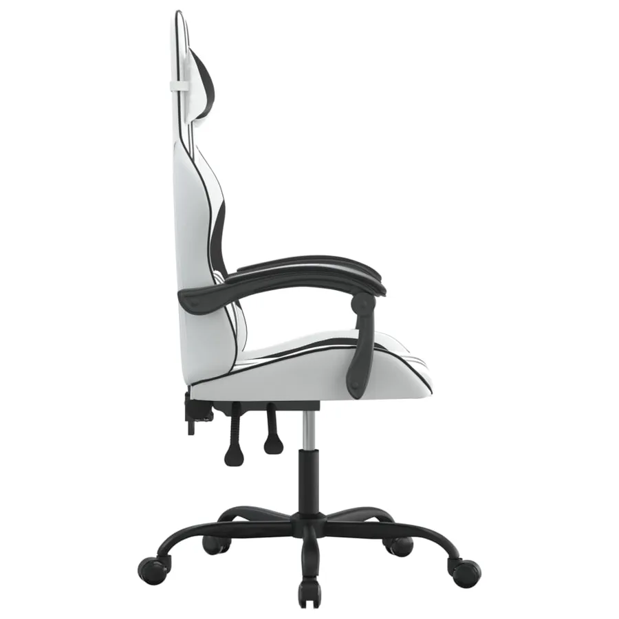 Chaise de jeu Blanc et noir Similicuir - 4