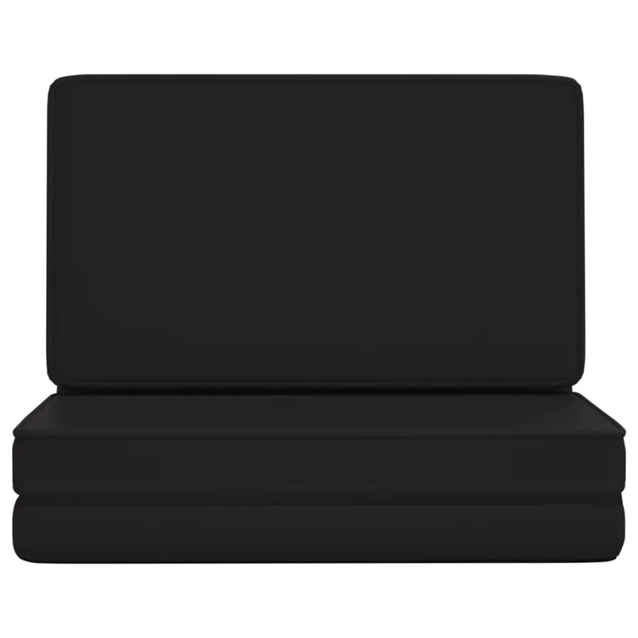 Chaise pliable de sol Noir Similicuir - 3