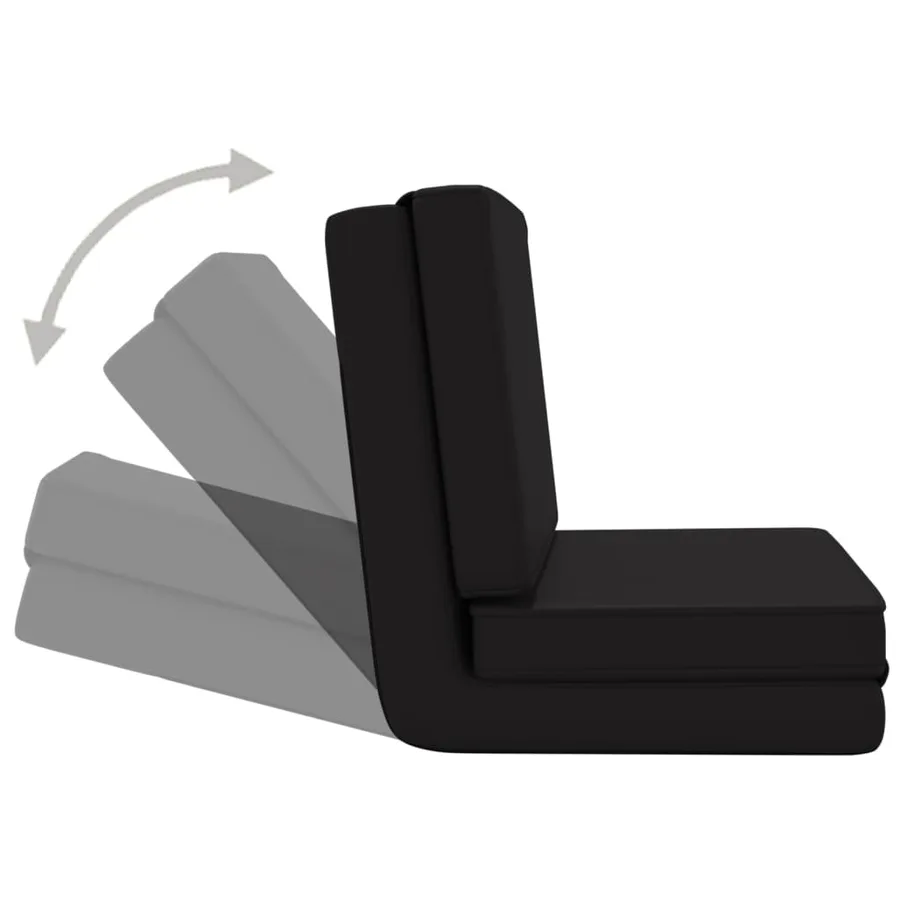 Chaise pliable de sol Noir Similicuir - 6
