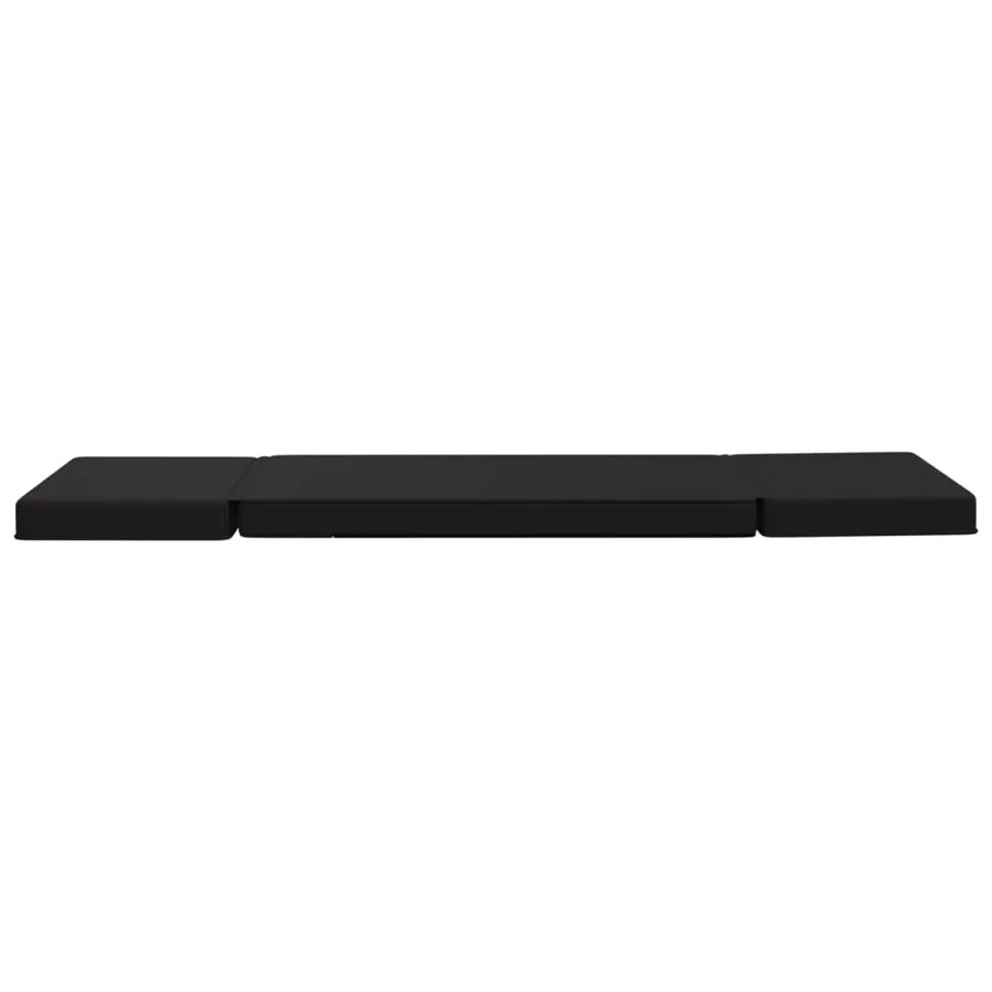Chaise pliable de sol Noir Similicuir - 8