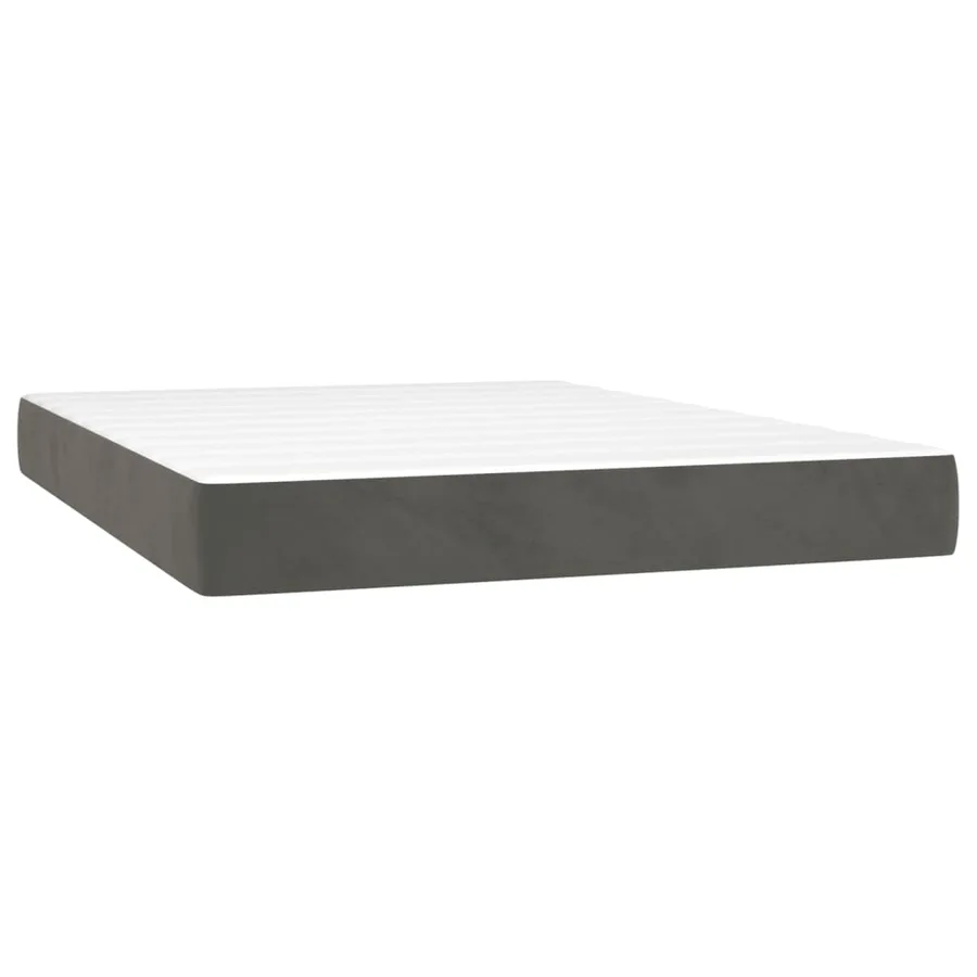 Matelas de lit à ressorts ensachés fermeté moyenne 137x190x20 cm velours - 2