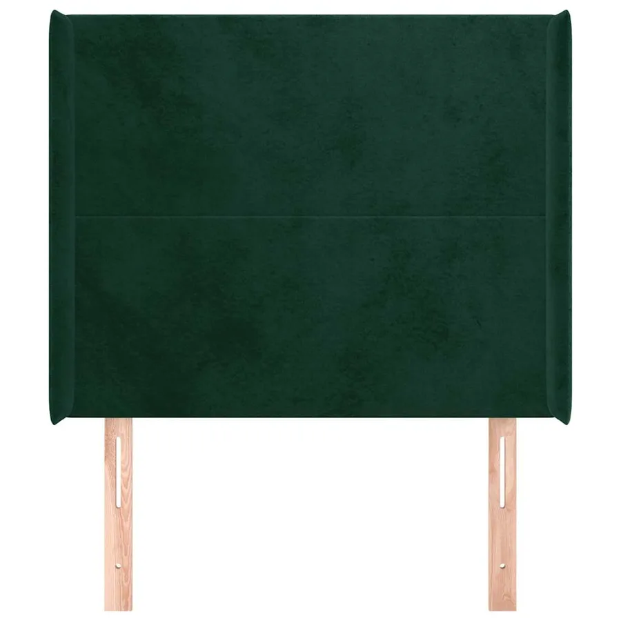 Tête de lit avec oreilles Vert foncé 83x16x118/128 cm Velours - 3