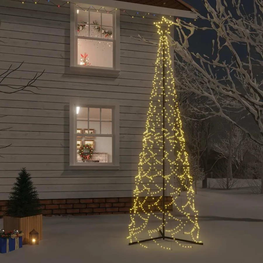 Arbre de Noël cône 500 LED blanc chaud 100x300 cm