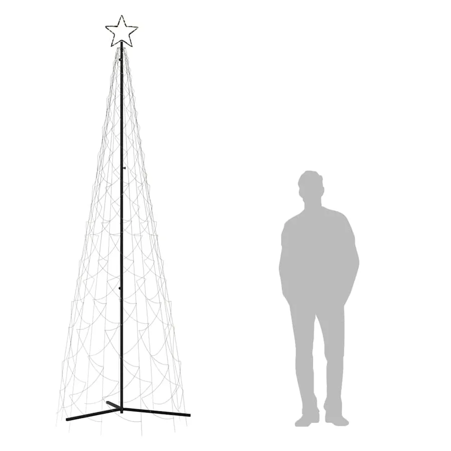 Arbre de Noël cône 500 LED blanc chaud 100x300 cm - 8