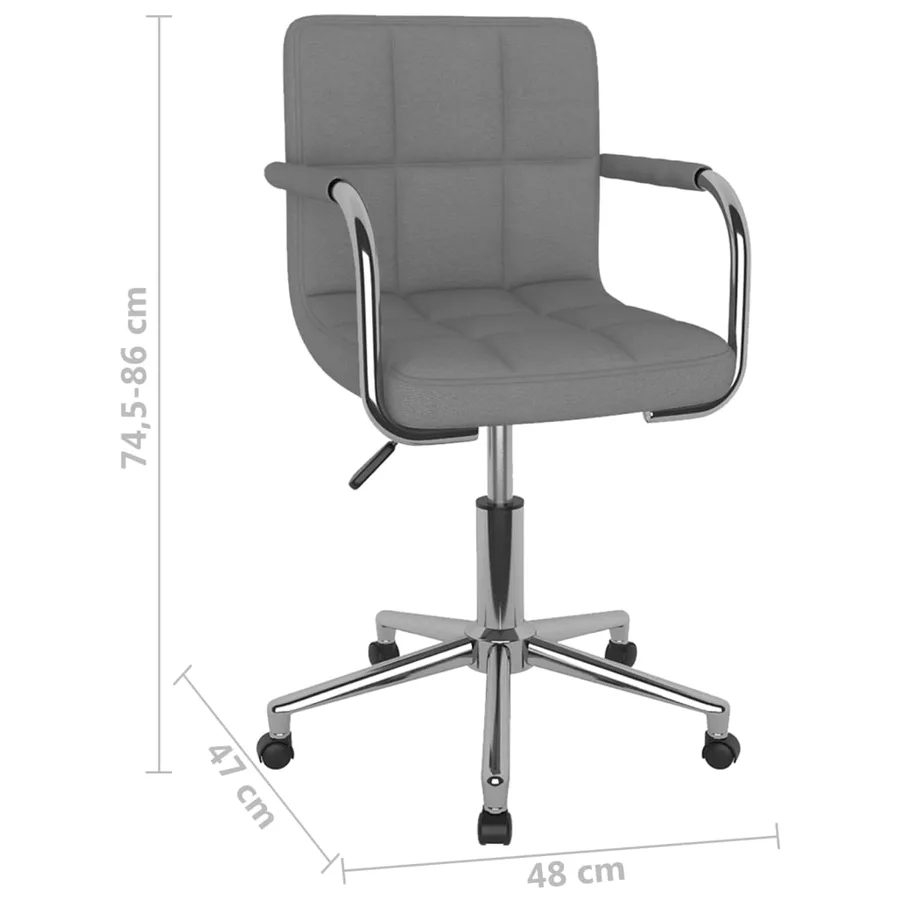 Chaise pivotante de salle à manger Gris clair Tissu - 8