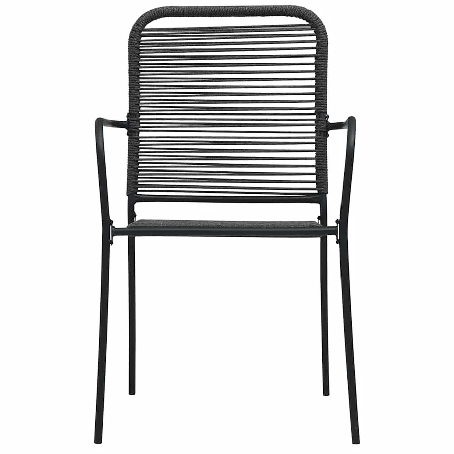 Ensemble à manger de jardin 9 pcs noir verre et acier - 9