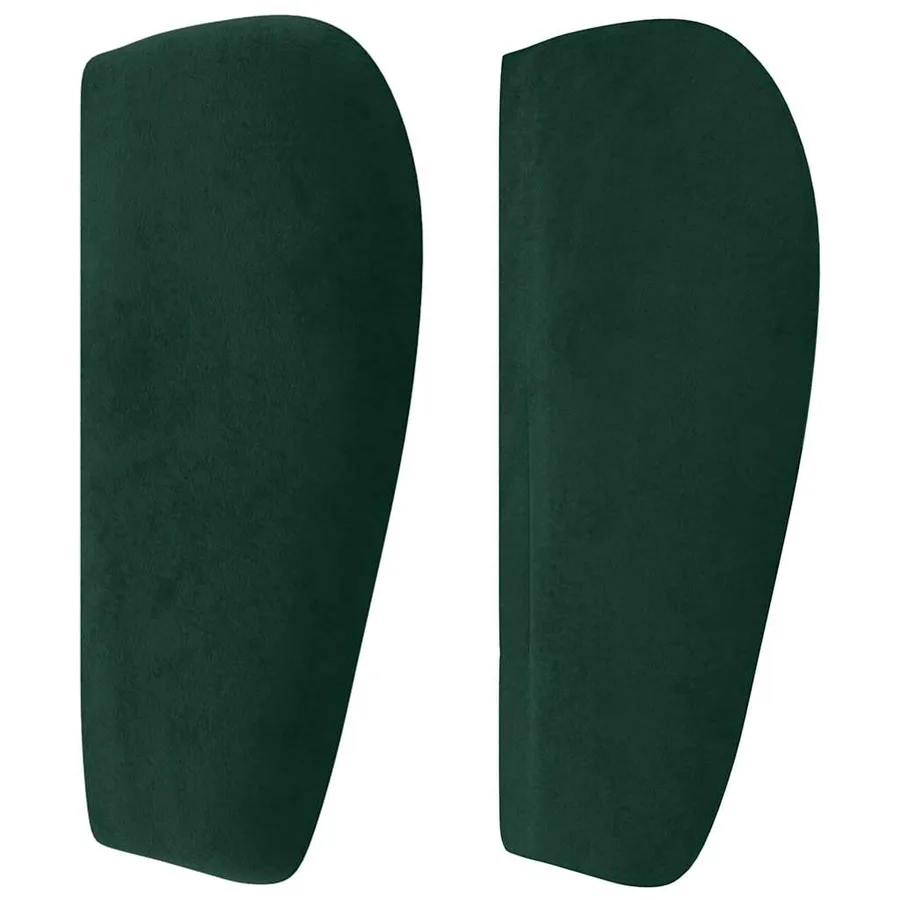 Tête de lit avec oreilles Vert foncé 203x23x78/88 cm Velours - 4