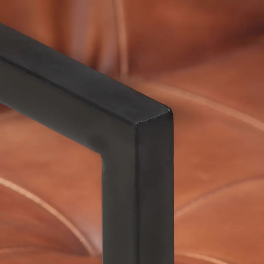 Chaises à manger cantilever lot de 6 marron cuir véritable - 6