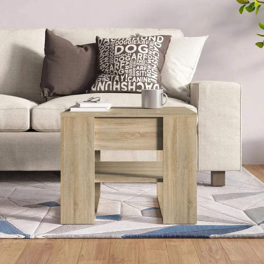 Table basse chêne sonoma 55,5x55x45 cm bois d'ingénierie - 5