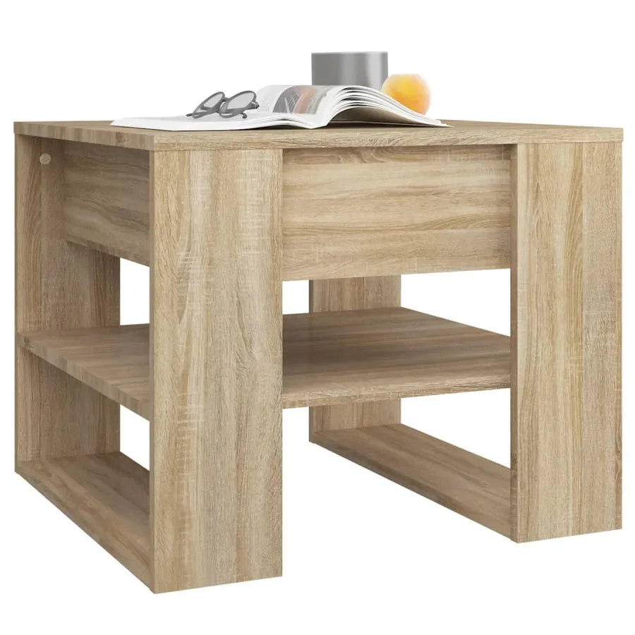Table basse chêne sonoma 55,5x55x45 cm bois d'ingénierie - 6