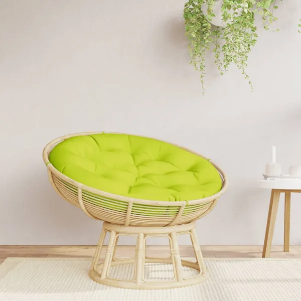 Coussin rond vert vif Ø 100 x11 cm tissu oxford