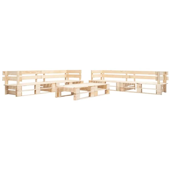 Salon de jardin palette 6 pcs bois Couleur naturelle de bois