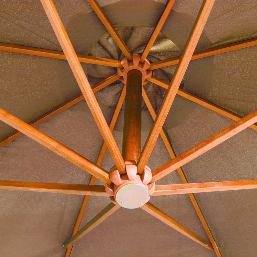 Parasol de jardin suspendu avec mât taupe bois de sapin massif - 5