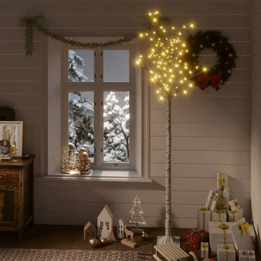 Sapin de Noël 220 LED blanc chaud Saule 2,2 m Int/Ext