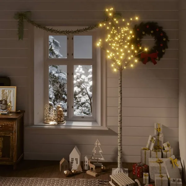 Sapin de Noël 220 LED blanc chaud Saule 2,2 m Int/Ext