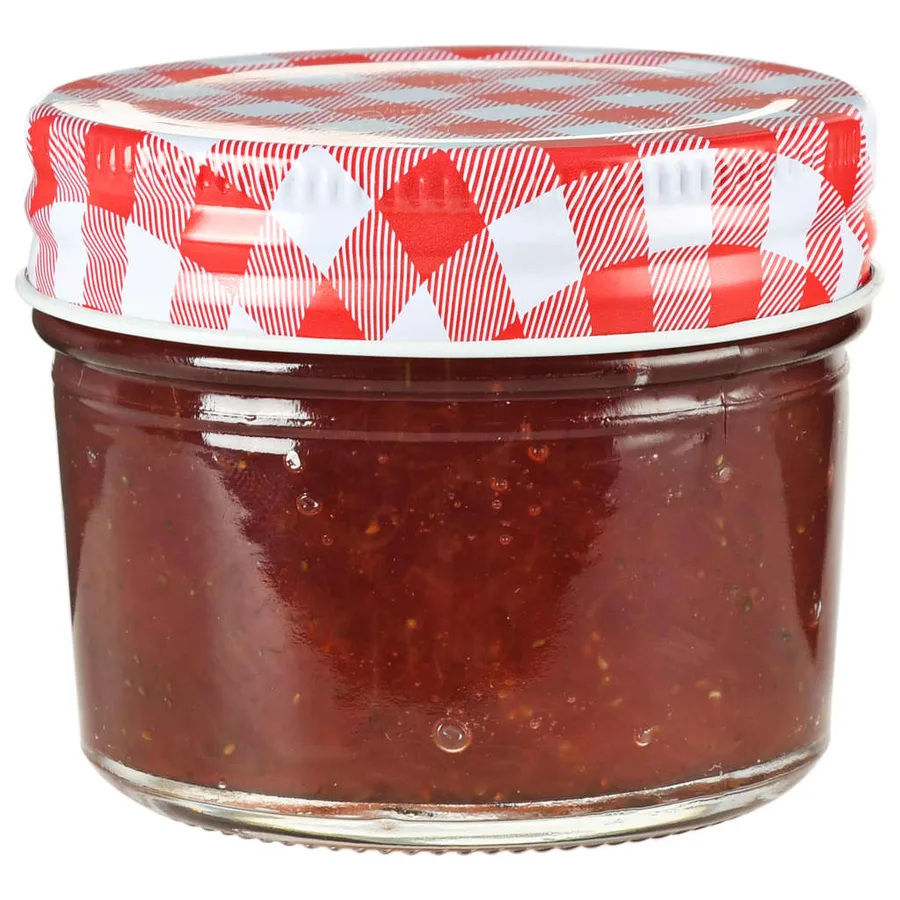 Pots à confiture Couvercles blanc et rouge 96 pcs Verre 110 ml - 2