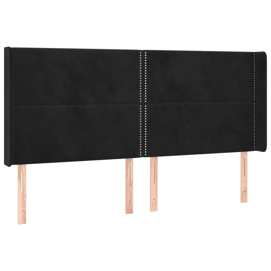 Tête de lit à LED Noir 183x16x118/128 cm Velours - 3