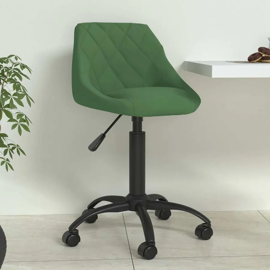 Chaise de salle à manger Vert foncé Velours