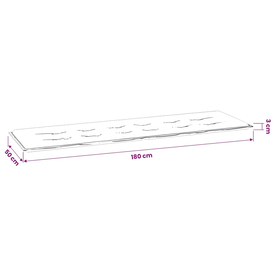 Coussin de banc Tissu Oxford Rose 150 x 50 x 3 cm - 7