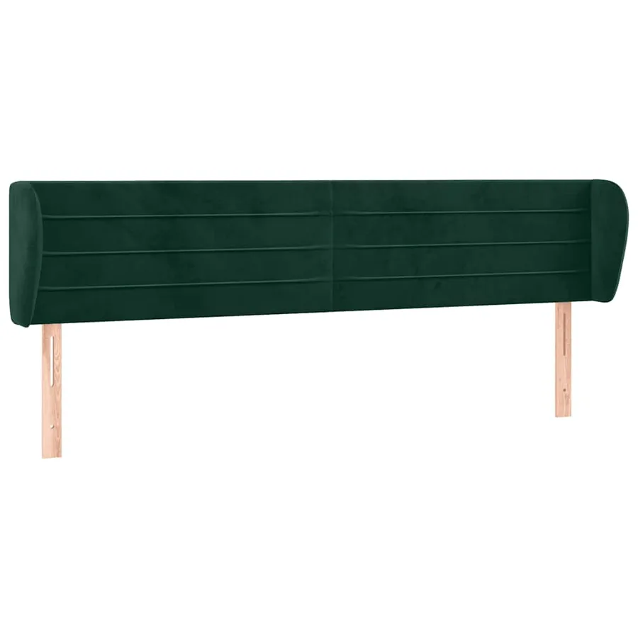 Tête de lit avec oreilles Vert foncé 163x23x78/88 cm Velours - 2
