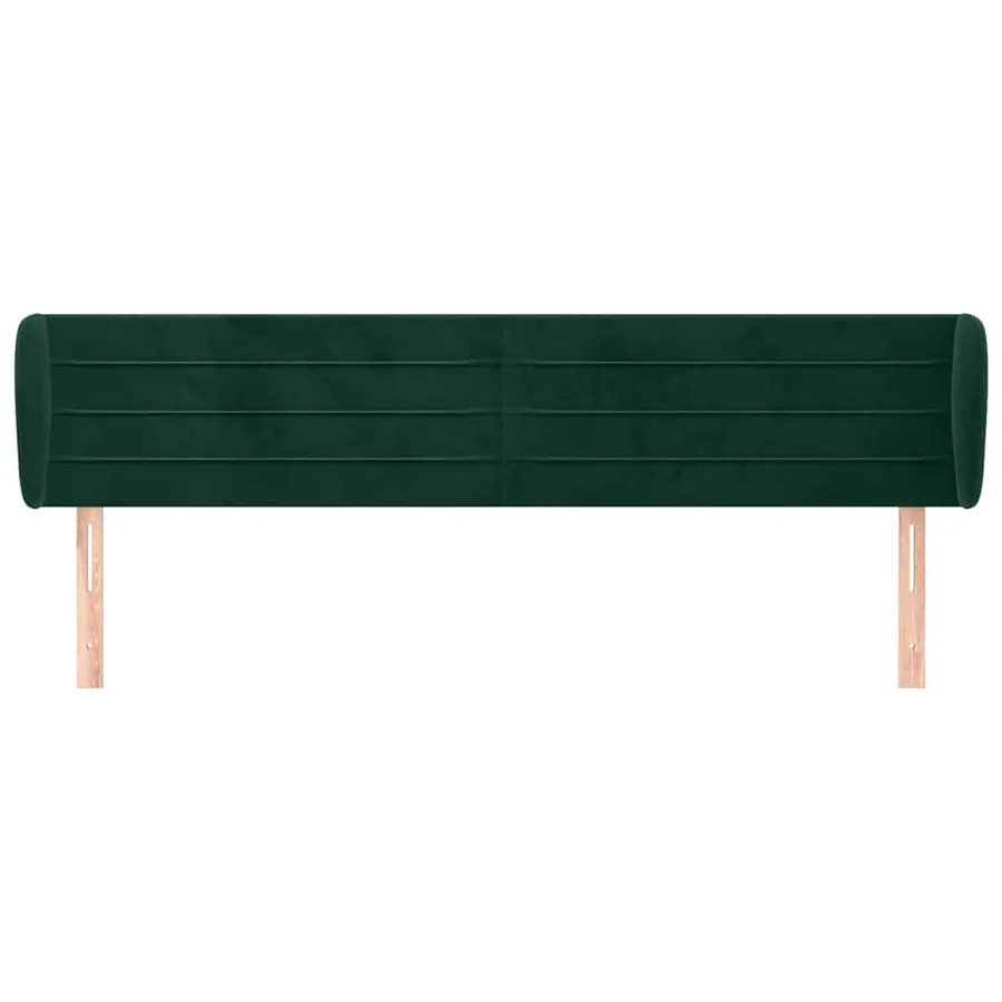 Tête de lit avec oreilles Vert foncé 163x23x78/88 cm Velours - 3